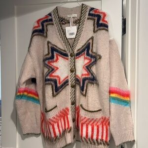 Vita Grace Carousel Fairlise Cardigan | Beige Multi